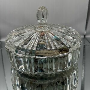 Tropical Jewelry in Vintage Glass Lidded Candy Dish